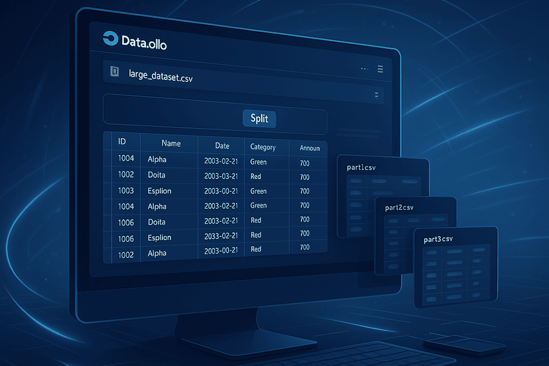 CSV File Splitter — Split Large CSV Files into Multiple Files Offline | DataOlllo