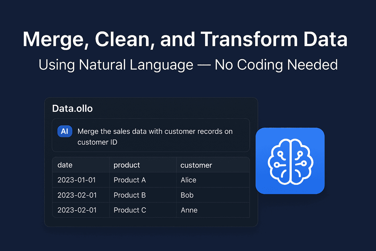 Merge, Clean, and Transform Data Using Natural Language — No Coding Needed